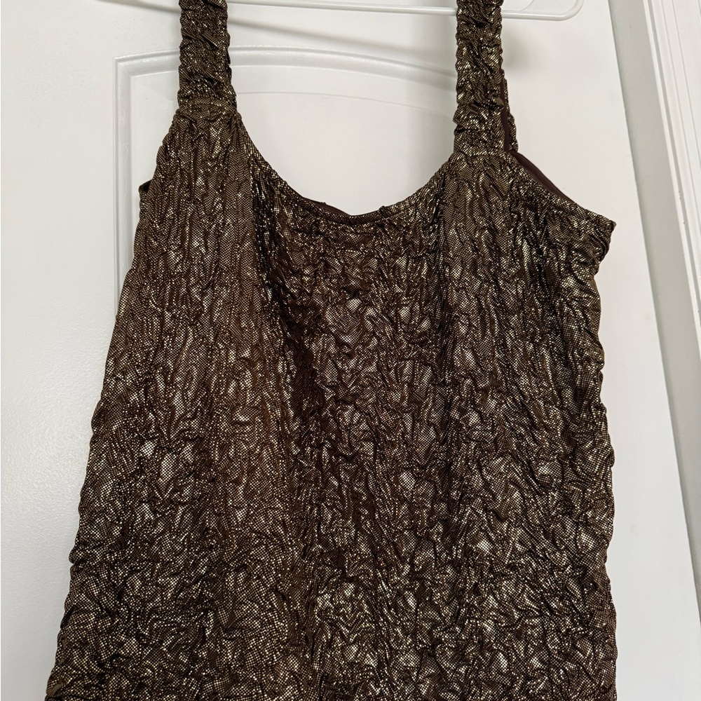 Joseph Ribkoff Textured Brown Tank Top